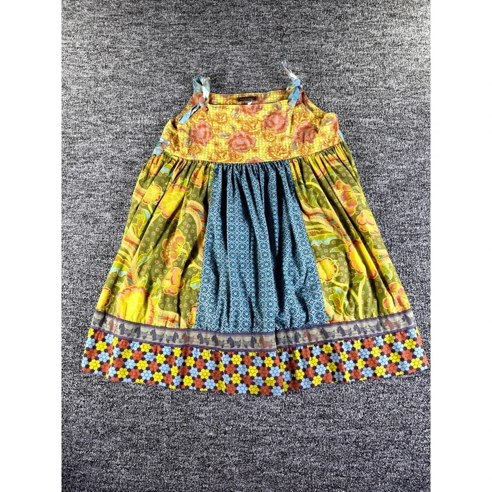 Matilda Jane You & Me Leona Knot Dress Girls 8 Multicolor Patchwork Floral Print